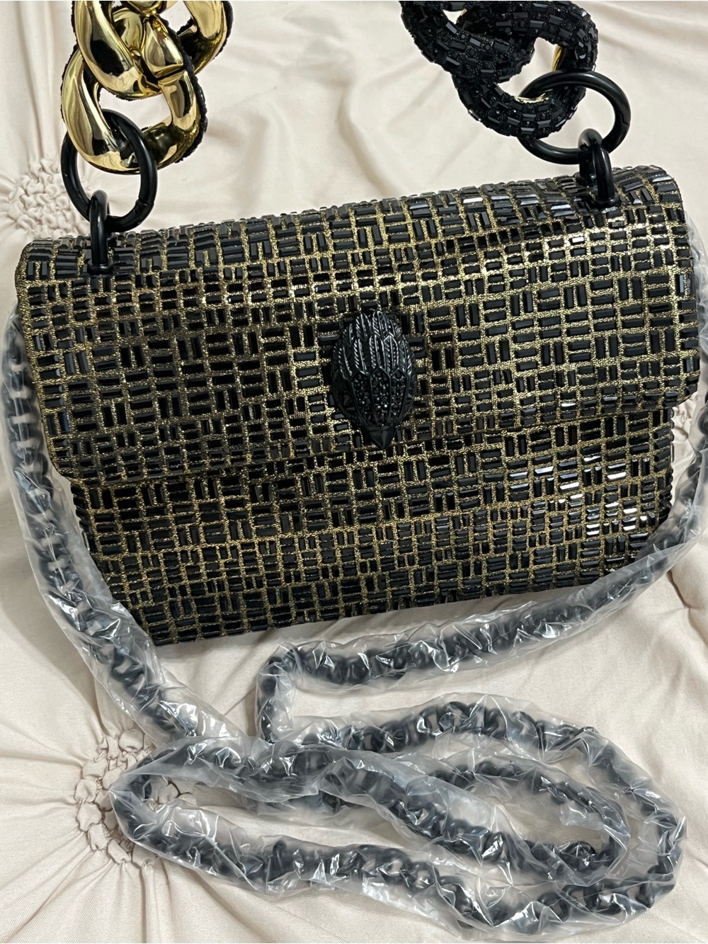 Kurt Geiger Black and Gold Crossbody Bag - Women Bags - Picture 10 of 17